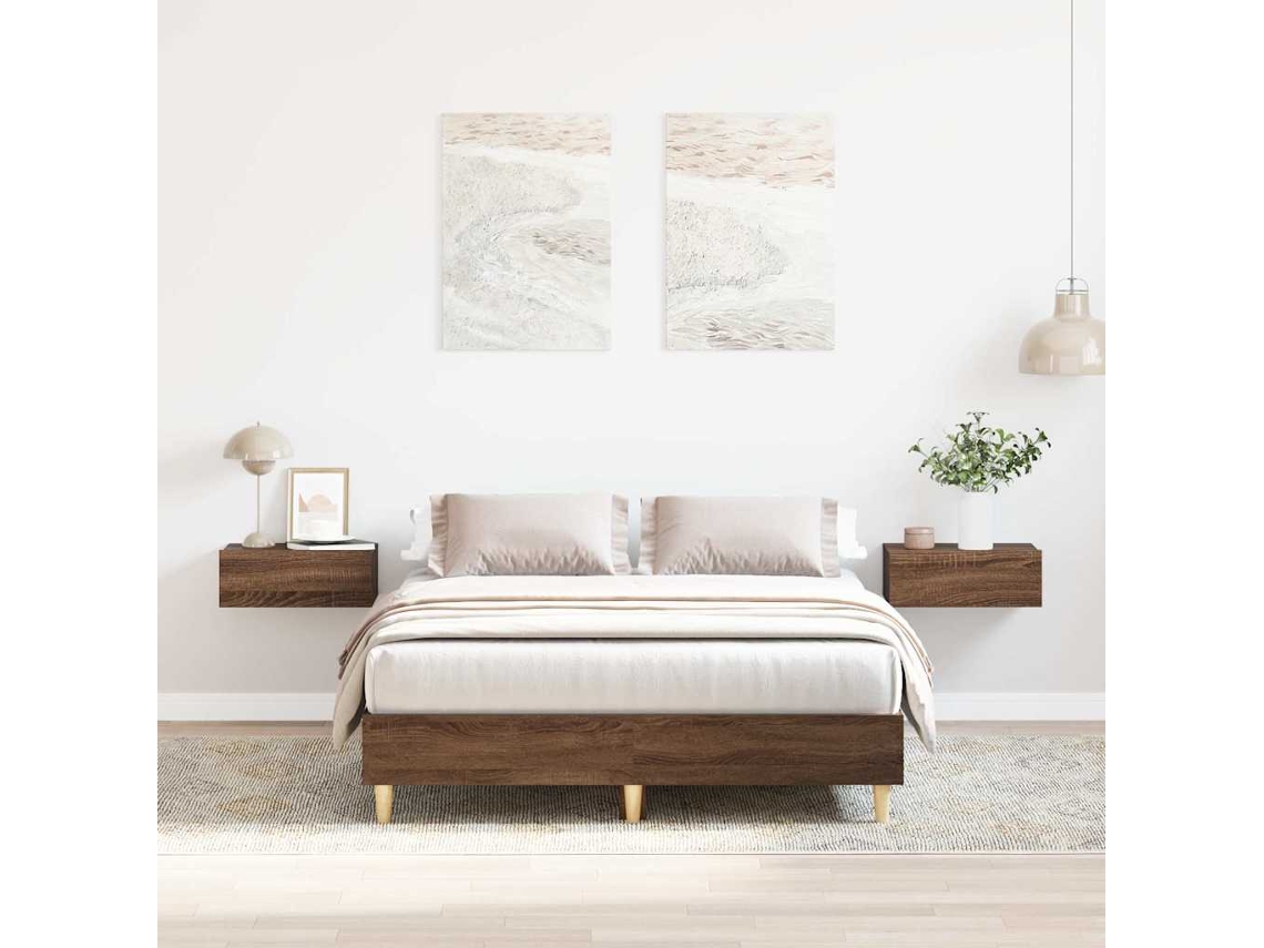 Vidaxl Estrutura De Cama Sem Colchão 120x190 Cm Carvalho Castanho