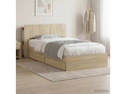 Vidaxl Estrutura De Cama Com Armazenamento Carvalho Sonoma 90 X 190 Cm