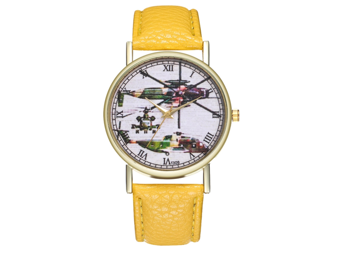 Reloj De Pulsera Para Hombre Moda Deportivo Cuarzo Analógico Amarillo