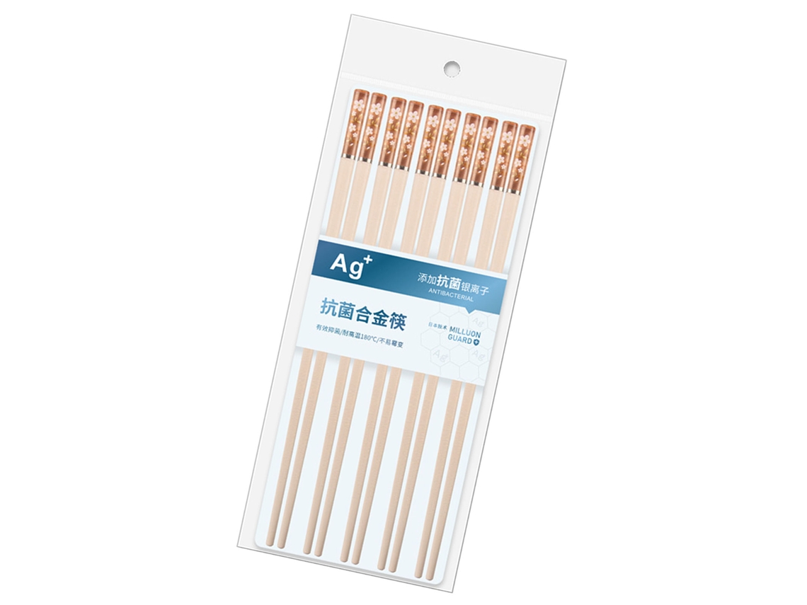 5 pares de hashis antiderrapantes de pet e fibra de vidro estilo japonês para uso doméstico S/MARCA