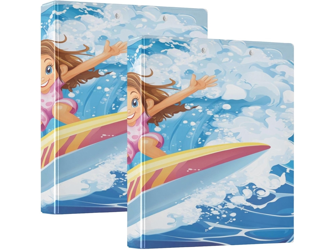 Escola de Surf Pasta 1, 5 polainas, 3 anéis com bolsas, pacote com 1 ou 2 unidades, camada rígida, elegante