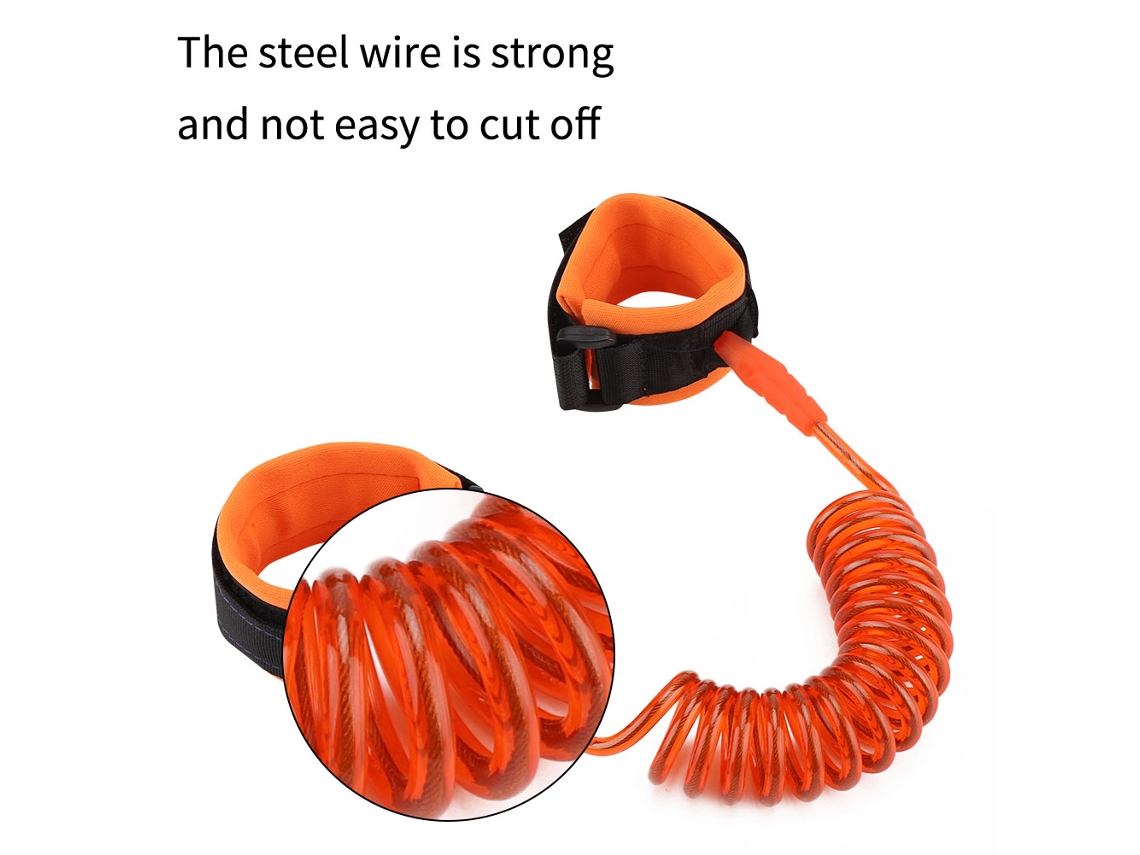 Primerox corda Anti perda Infantil Elástica Durável Pulseira Adulto Criança Segurança Laranja