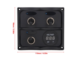 Laxiscreed Painel De Interruptores Led À Prova D'água Para Uso Marítimo Com 3 Grupos E Display Dc 12v-24v