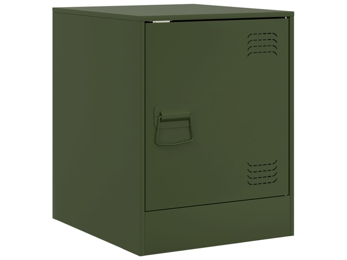 Mesa de Cabeceira 34,5x39x44 Cm Aço Verde Azeitona MAISON EXCLUSIVE