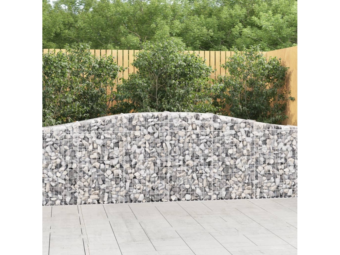 Vidaxl Cestos Gabião Arqueados 3 Pcs 400x30x80/100cm Ferro Galvanizado