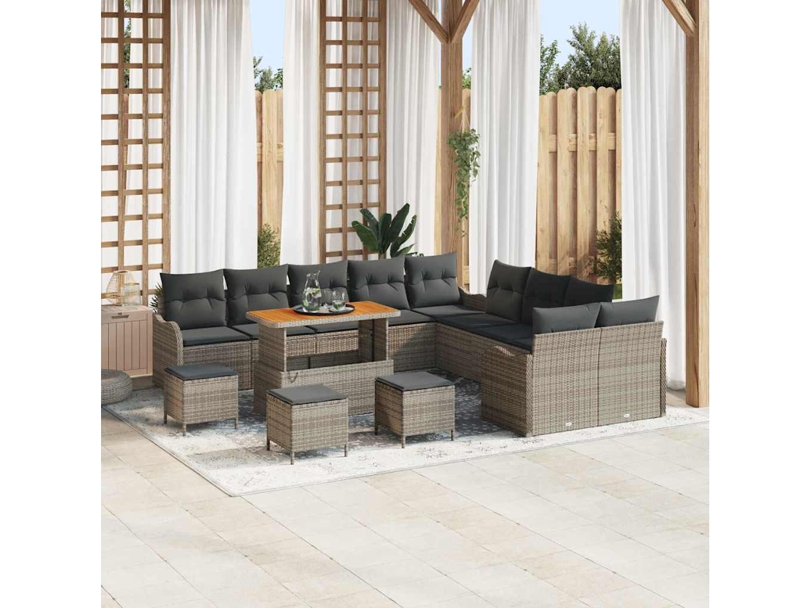 Vidaxl Conjunto De Sofá De Jardim 14 Unid. 13-número De Lugares