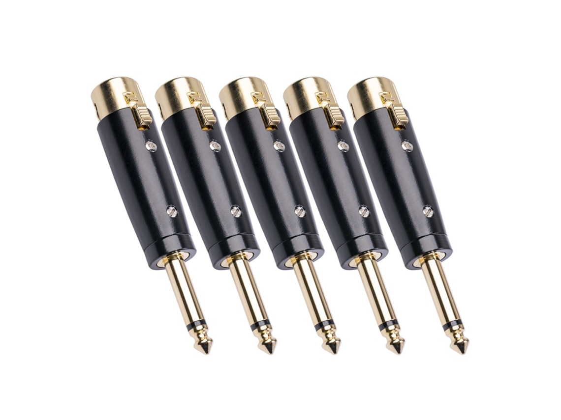 Adaptador de Áudio 6,35mm Macho para Xlr Fêmea 5 Peças HALINUIA