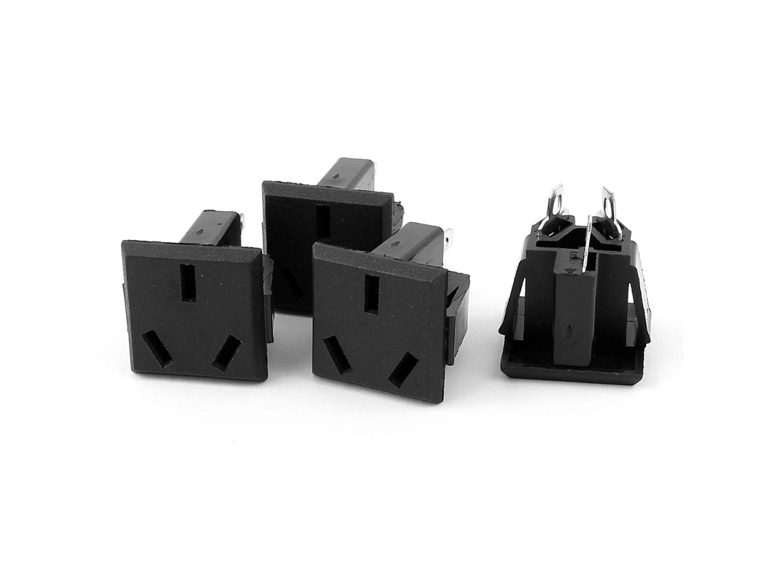 Conjunto de 4 Adaptadores Tomada Au Encaixe Rápido com 3 Conectores Ac 250v 10a CHABERLU