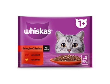 Comida Húmida para Gatos Adultos Seleção Clássica em Molho em Saquetas 13X4X85G WHISKAS