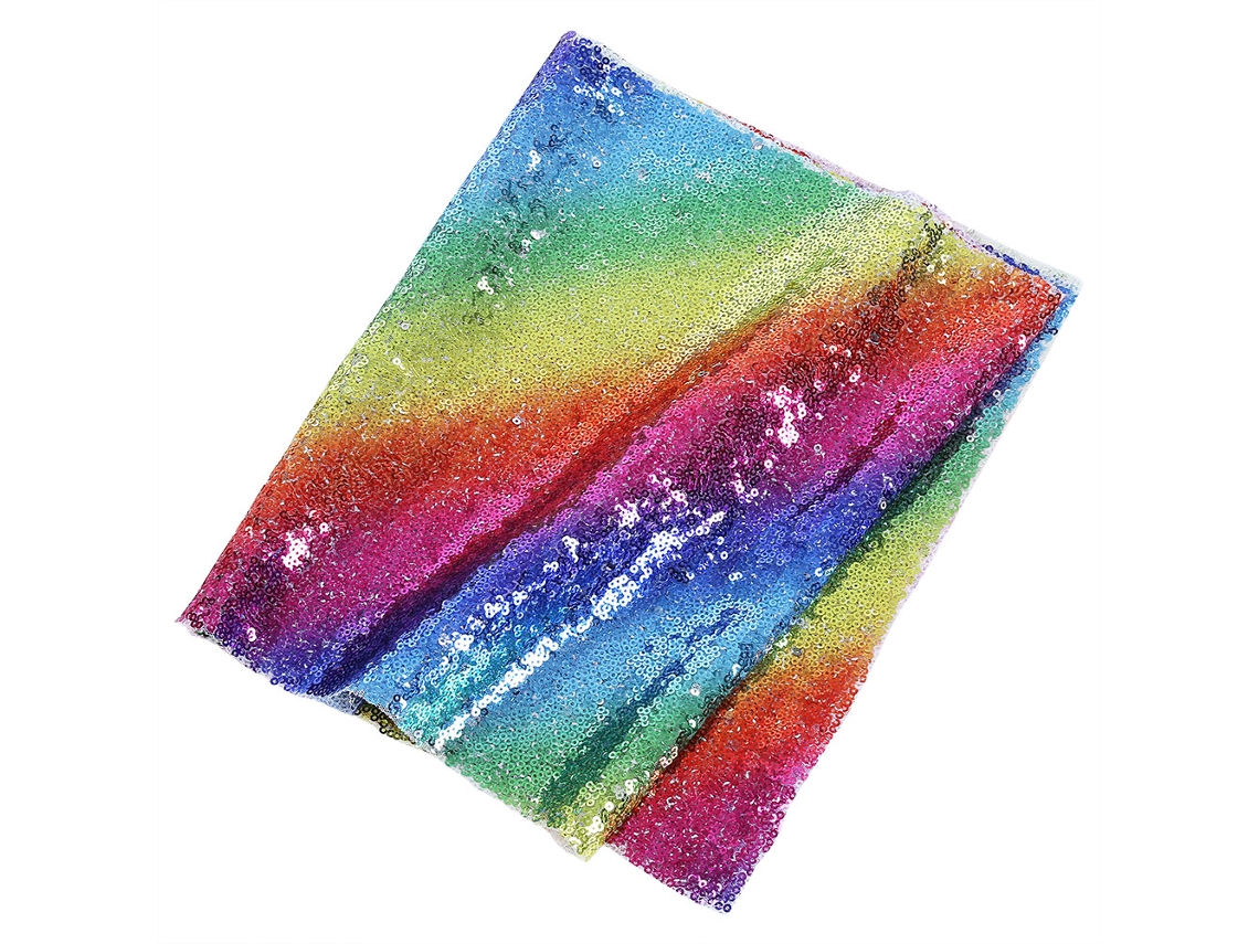 KOFIHETY Toalha de mesa com glitter arco-íris de 30x270 cm para decoração de festa de casamento.