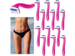 12 Peças Navalha Feminina Aparador de Biquíni Durável Acessórios de Viagem Barbeador Feminino Remoção de Pelos Pubianos ZMDECQNA