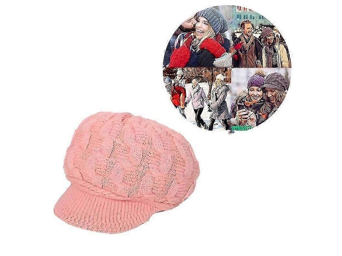 2026 gorro de Punto para Mujer com Visera Gorro Bérét Quente para Inverno Capuz de Ski Suave