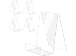 Suporte de Livro Acrílico com Borda 5 Peças Cavalete de Exibição de Acrílico Transparente Suporte de Tablet Transparente para Exibir Fotos Livros,