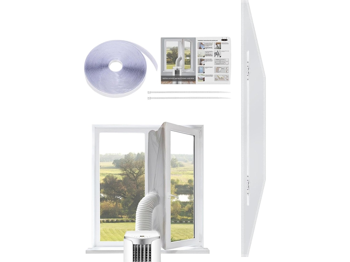 Kit De Vedação Para Janela Ar Condicionado, Conjunto De Isolamento Com Zíper Para Ventilação Ar Condicionado, Kit De