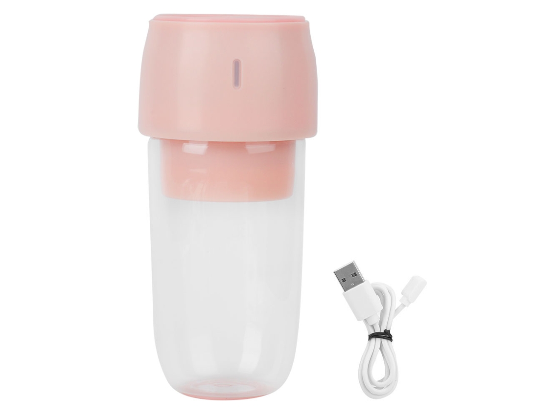 Liquidificador Portátil Laxiscreed Com Copo De Vidro De 350ml E Carregamento Usb Rosa