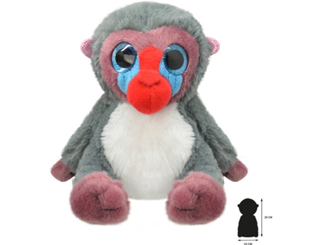 Peluche  Mandril (20 x 23 x 25 cm - Poliéster)