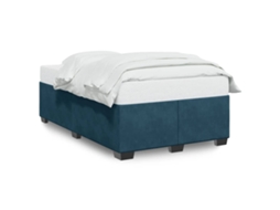 Estrutura De Cama Vidaxl Azul Veludo (190 X 120 X 46 Cm)