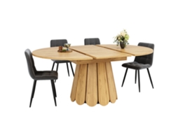 Mesa de Jantar extensível PAPRIKA de madeira, redonda e oval, 118 a 158 cm para até 6 pessoas