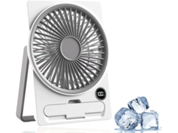 Ventilador de Mesa CHRUI Dobrável, 5 Velocidades, Ecrã Led, Silenciosobranco
