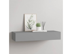Vidaxl Prateleira De Parede Com Gaveta Mdf 60x23,5x10 Cm Cinzento