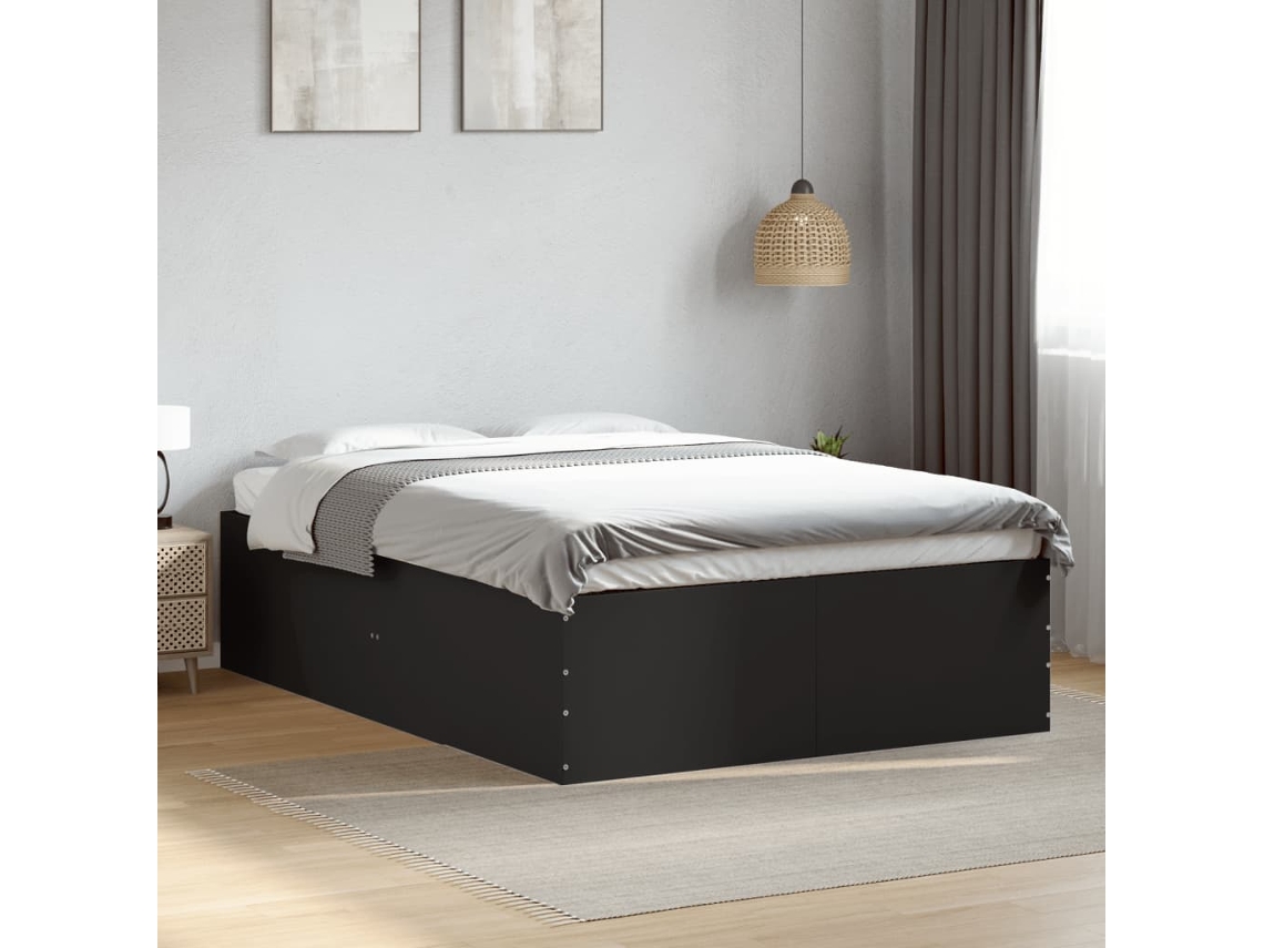 Vidaxl Estrutura De Cama 140x190 Cm Derivados De Madeira Preto