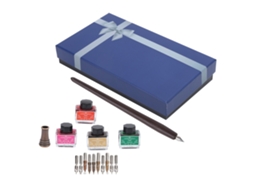 Set De Pluma De Caligrafía Com Pluma De Madeira, Pontes Intercambiáveis E 4 Cores Sp098019