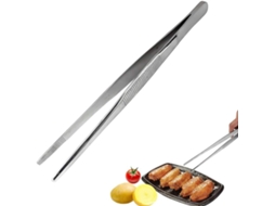 Pinças multifuncionais de aço inoxidável, 20 cm, longas e retas, utensílios de cozinha, decorar bolos