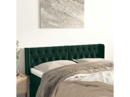 Vidaxl Cabeceira De Cama C/ Abas Veludo 163x16x78/88cm Verde-escuro