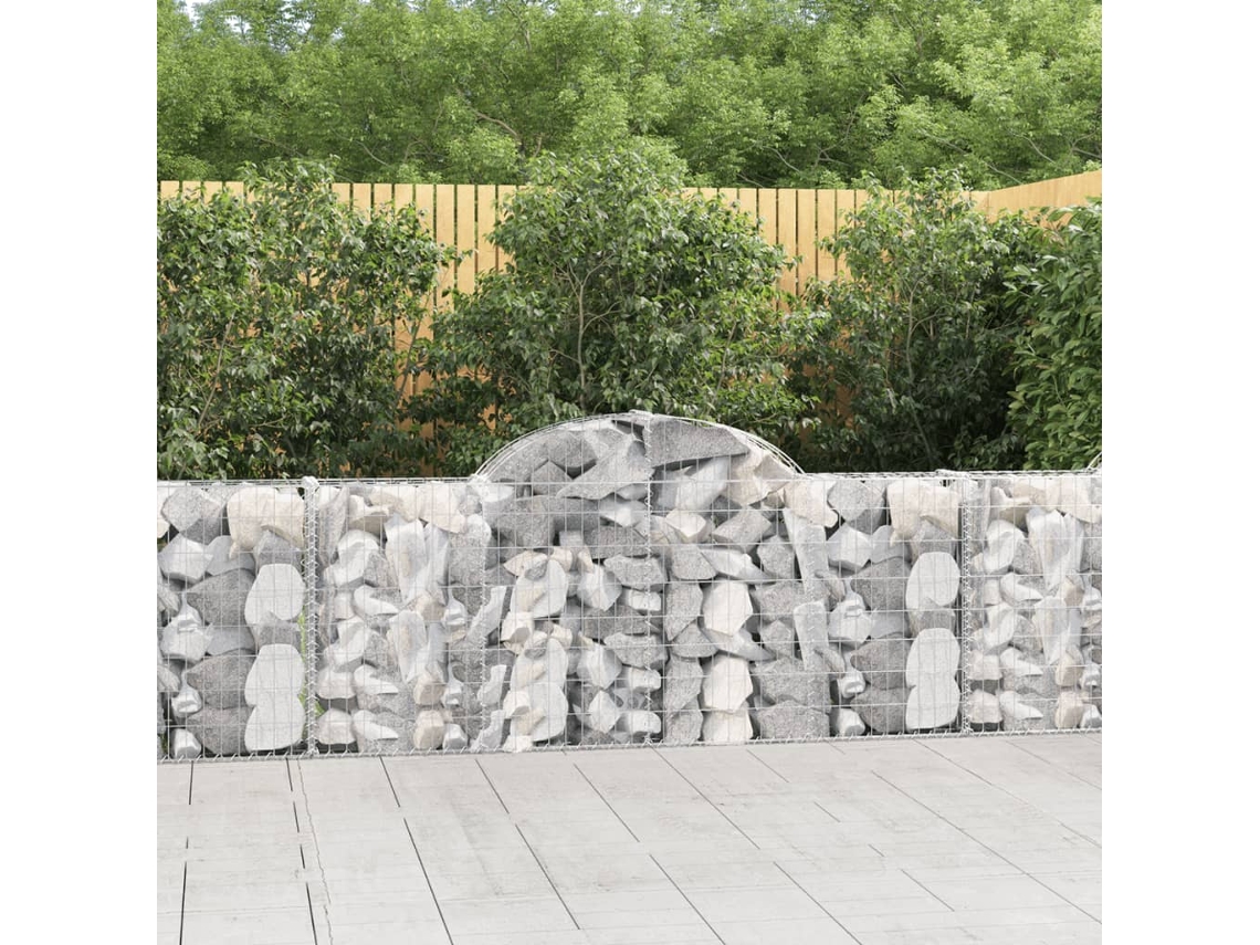 Vidaxl Cestos Gabião Arqueados 20pcs 200x30x80/100cm Ferro Galvanizado