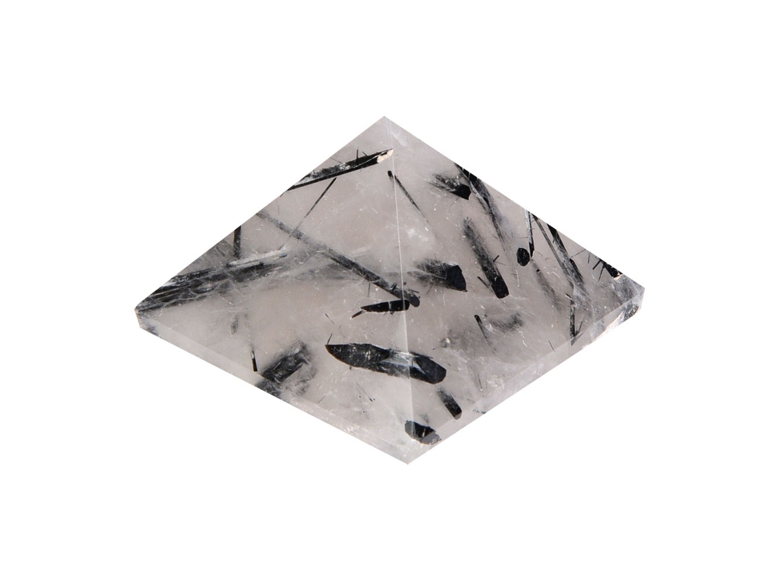 Pirâmide de Cristal de Quartzo Rutilado Preto | S/MARCA