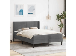Vidaxl Estrutura De Cama Com Colchão Cinzento-escuro 140 X 200 Cm