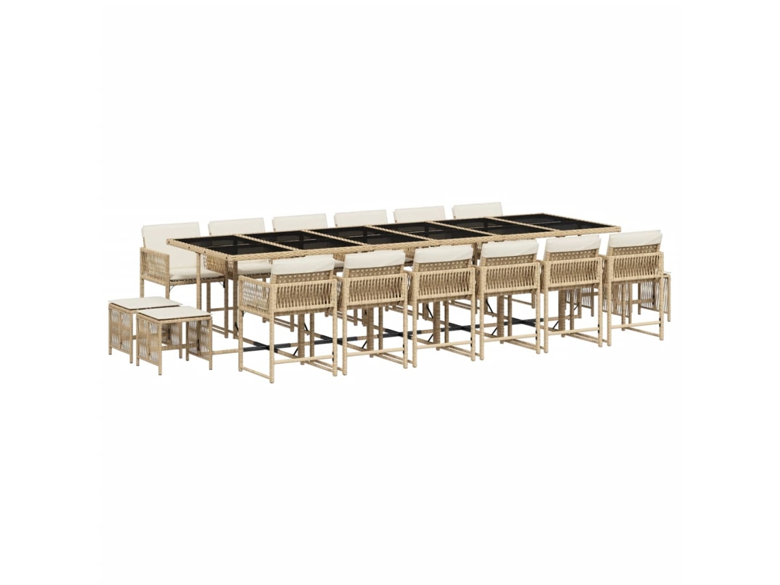 Garden Dining Set, Garden Dining Sets Vidaxl Bege Rattan / Vime (n/a)