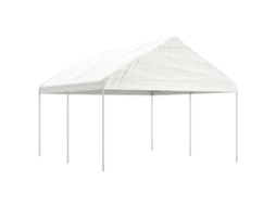 Vidaxl Gazebo Com Telhado 4,46x4,08x3,22 M Polietileno Branco