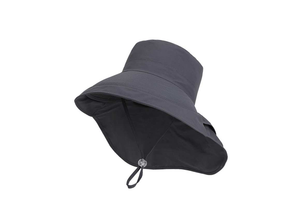 Chapéu De Sol Com Aba Larga Para Montanha, 55 A 60 Cm De Circunferência Ajustável, Cinza Escuro