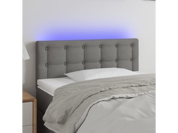 Cabecero con luces LED, tela, 90x5x78/88cm, gris oscuro