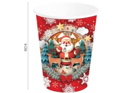 Pack de 6 Copos Papai Noel de 240 ml