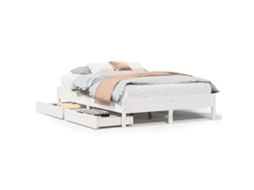 Bed Frame, Bed Frames Vidaxl Branco Madeira De Pinho (120 X 190 Cm)