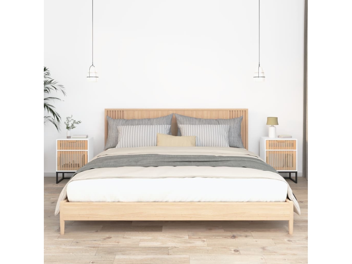 Vidaxl Mesas Cabeceira 2 Pcs 40x30x55,5 Cm Deriv. Madeira/ferro Branco