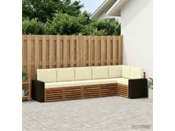 Vidaxl Conjunto De Sofás Para Exterior 6 Unid. Natural E Creme