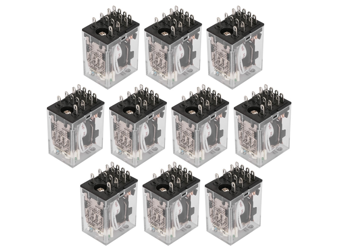 10 Relés Intermediários Veloriskku, 14 pinos, 4no 4nc, AC250v, potência média