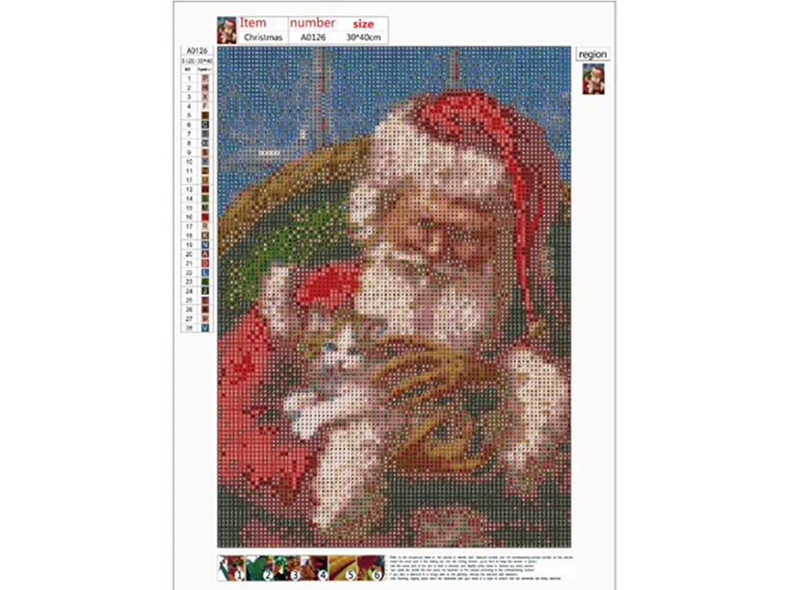 Laxiscreed Pintura De Diamante Diy Com Padrão De Animal Do Papai Noel, 5d Com Broca Completa