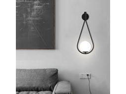 Aplique De Parede Led Interior Preto, Estilo Industrial Retro