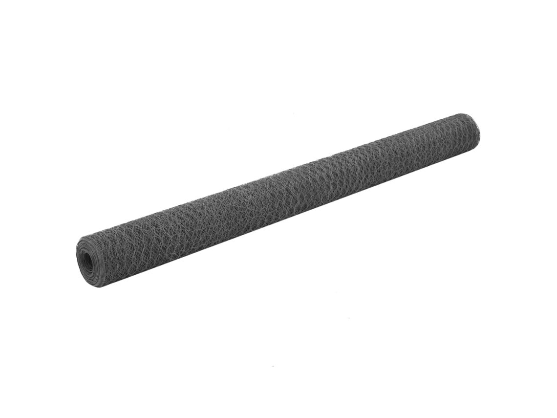 Vidaxl Cerca Arame Galinheiro 25x1,5m Aço C/ Revestimento Pvc Cinzento