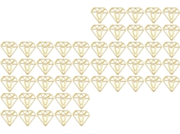 Clips De Papel Em Formato Diamante, Conjunto De 50 Clipes Decorativos, Acessórios Organizadores Cadernos, Pastas