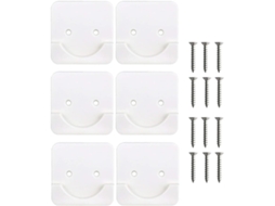 Suporte Adesivo Para Barra De Cortina Chuveiro Com Superfície Lisa, 6 Peças, Material Abs Resistente Para Sala De Estar