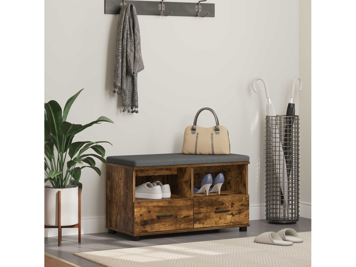 Vidaxl Banco De Hall Carvalho Fumado 80 X 38 X 46 Cm