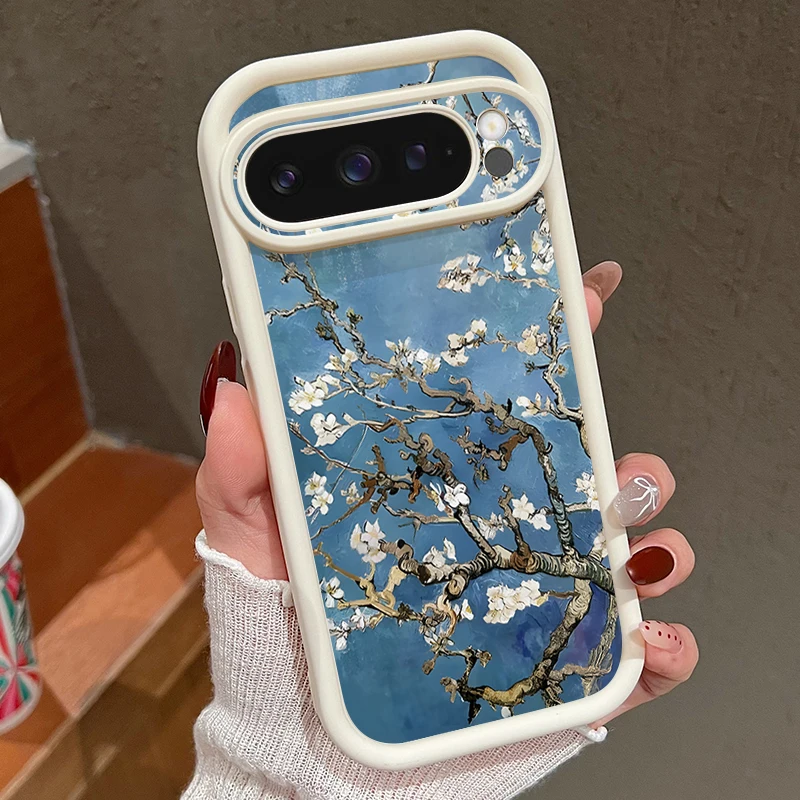 Capa De Celular Em Tpu Macio Com Estampa Floral Branca Para Google Pixel 9a (branca).