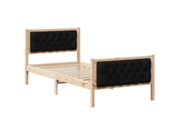 Estrutura da Cama Preto 90x190 cm Madeira de Pinheiro Sólida MAISON EXCLUSIVE