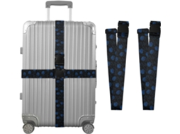 Conjunto De 2 Cintas Bagagem Listradas Em Azul E Rosa Para Malas, Cintas De Viagem, Acessórios Para Cintos, Conector De