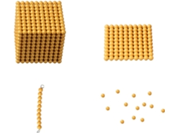Conjunto Contas Douradas Montessori Para Matemática, Brinquedos Aritméticos Aprendizagem Inicial De Cálculos,